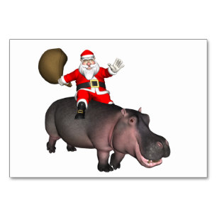 Santa Riding auf Hippo Tischnummer