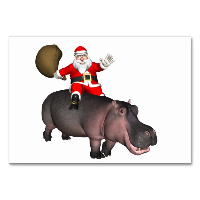 Santa Riding auf Hippo Tischnummer (Vorderseite)
