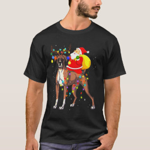 Santa Riding Christmas Boxer Reindeer T-Shirt