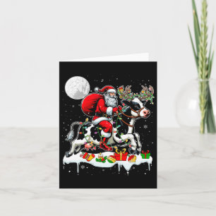 Santa Riding Cow Rentier Xmas Farm Animal Lover F Karte