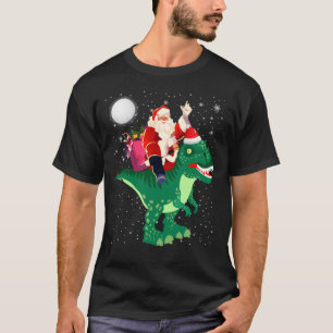 Santa Riding Dinosaurier T rex Weihnachtsmänner T-Shirt