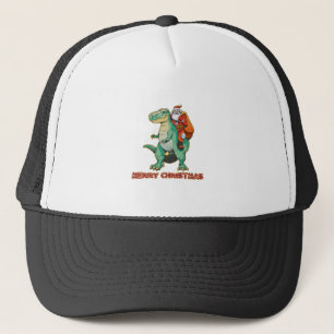 Santa Riding Dinosaurier, Trex Santa, Weihnachtsdi Truckerkappe