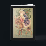 Santa Riding Donkey Vintag Feiertagskarte<br><div class="desc">Wenn Sie alles und alles,  was Vintag ist,  Liebe haben,  ist das für Sie! Reisen Sie zurück in die Vergangenheit und verlieren Sie sich in der schönen Farbe und Details dieses alten Bildes. Schöne Kunstwerke vor langer Zeit. Viel Spaß! Das Bild in voller Größe lautet "A Merry Christmas".</div>