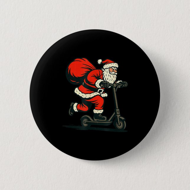 Santa Riding Electric Scooter  Button (Vorderseite)