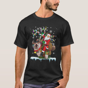 Santa Riding Himalayan Cat Xmas Tree Santa Cat Lov T-Shirt