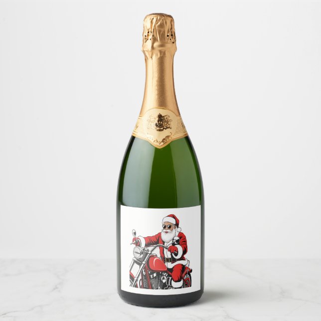 Santa Riding Motorrad (Vorderseite)