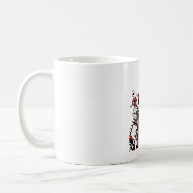 Santa Riding Motorrad Kaffeetasse (Links)