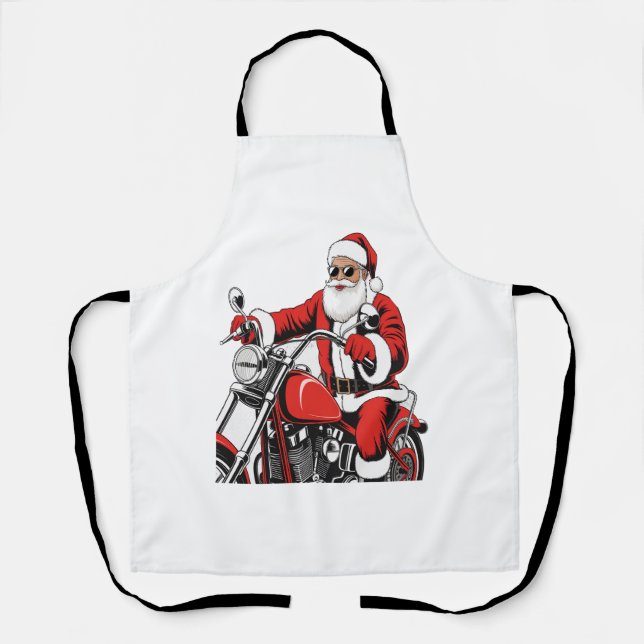 Santa Riding Motorrad Schürze (Vorderseite)
