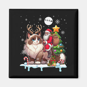Santa Riding Ragdoll Katze Weihnachten Baum Kolorf Magnet
