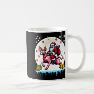 Santa Riding Reindeer Sphynx Cat Christmas Eigentü Kaffeetasse