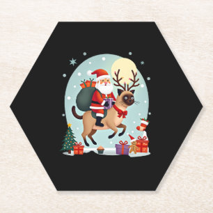 Santa Riding Rentier Siamese Weihnachtsbaum L Untersetzer