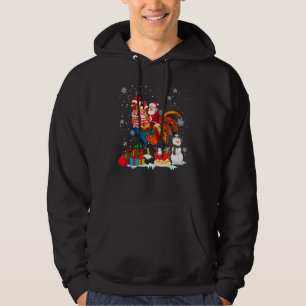 Santa Riding Rooster Weihnachten Pajama Familie Sc Hoodie