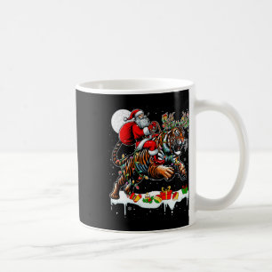 Santa Riding Tiger Reindeer Xmas Wilder Tierfreund Kaffeetasse