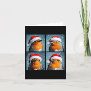 Santa Robin RedbrustWinter Bird Fotografie Chri Karte