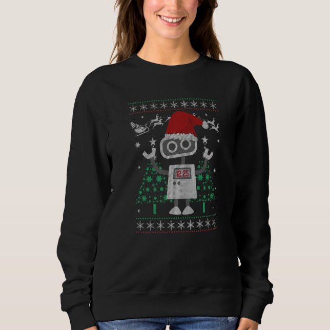 Santa Robot Christmas Sweatshirt (Vorderseite)