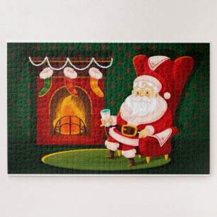 Santa Rocking am Kamin
