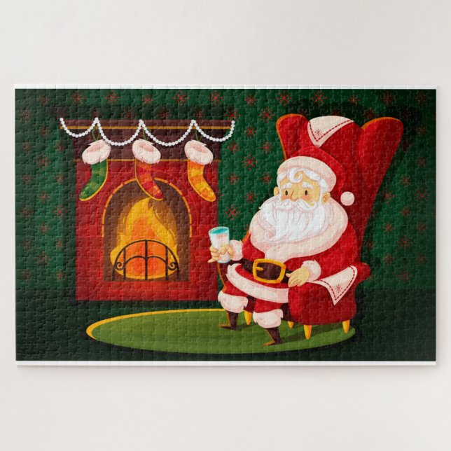 Santa Rocking am Kamin (Horizontal)
