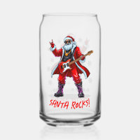 Santa Rocks! Funny Santa Claus spielt Gitarre