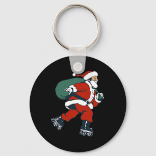 Santa Rollschuhspaß Weihnachts Skater Kinder Junge Schlüsselanhänger
