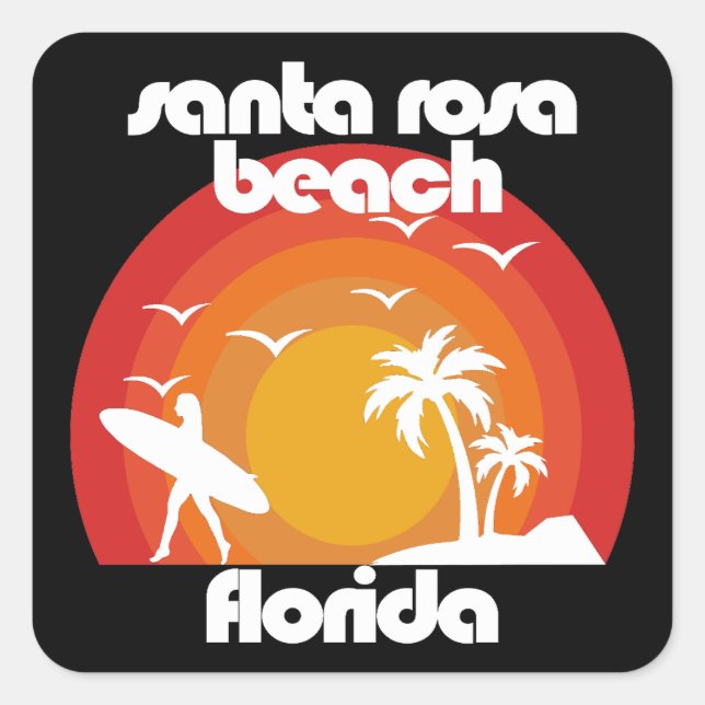 Santa Rosa Beach, Florida Quadratischer Aufkleber (Vorderseite)