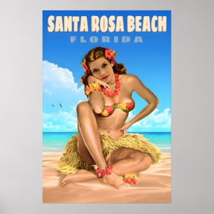Santa Rosa Beach Florida Reiseplakat Sea Eagle Poster