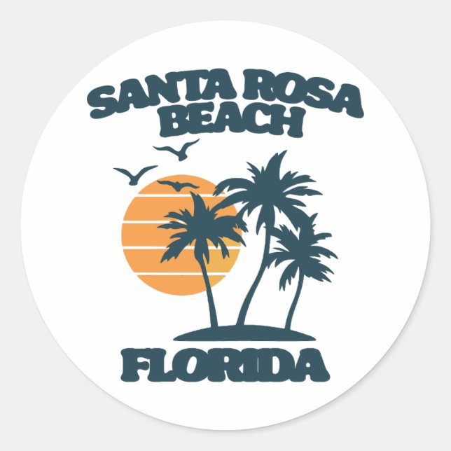 Santa Rosa Beach Florida Runder Aufkleber (Vorderseite)