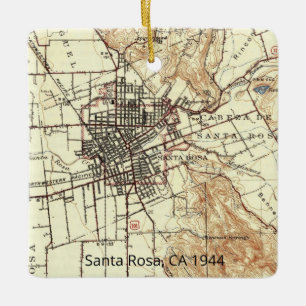 Santa Rosa CA 1944 Karte Keramikornament