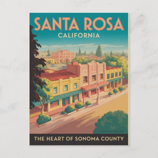 Santa Rosa California Postkarte (Vorderseite)