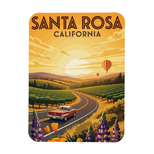 Santa Rosa California Travel Magnet (Vertikal)