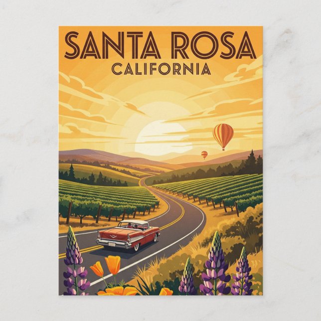 Santa Rosa California Travel Postkarte (Vorderseite)