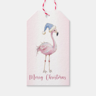 Santa Rosa Flamingo Frohe Weihnachten Geschenk-Anh Geschenkanhänger