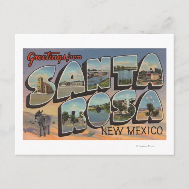 Santa Rosa, New Mexico - Große Briefmarkenszenen Postkarte (Vorderseite)