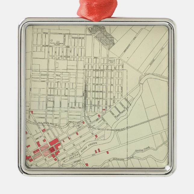 Santa Rosa, Teile zerstört durch Erdbeben Ornament Aus Metall (Vorne)