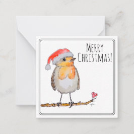 Santa Rotkehlchen Mitteilungskarte
