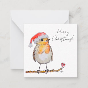 Santa Rotkehlchen Mitteilungskarte