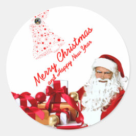 Santa Round Aufkleber, glänzend Runder Aufkleber