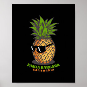 Santa Rra Kalifornien Ca Ananas-Sonnenbrille Urlau Poster