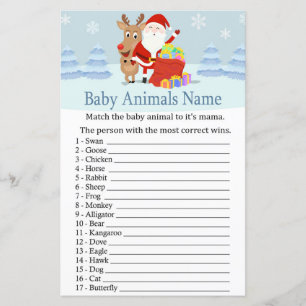 Santa, Rudolph Baby Animals Name Spiel Babydusche
