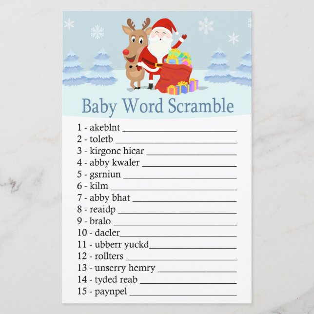 Santa, Rudolph Baby Wortspiel (Vorderseite)