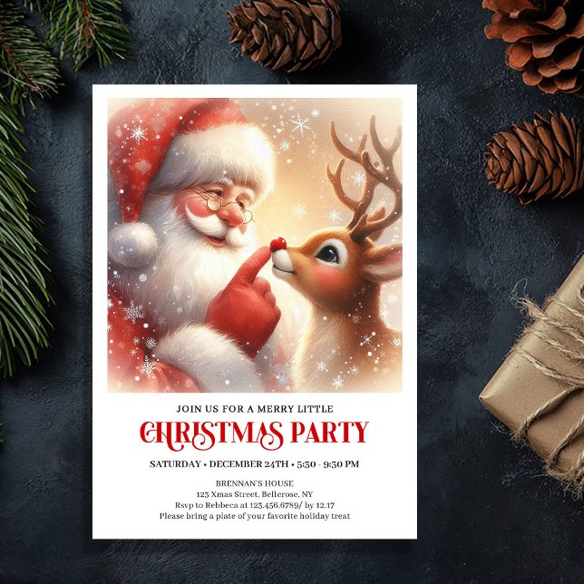 Santa Rudolph Festive Family Christmas Invite Einladung (Santa Rudolph Festive Family Christmas Invite)