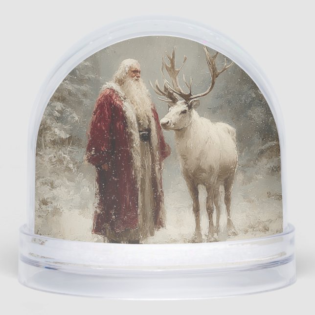 Santa & Rudolph  Schneekugeln (Vorderseite)