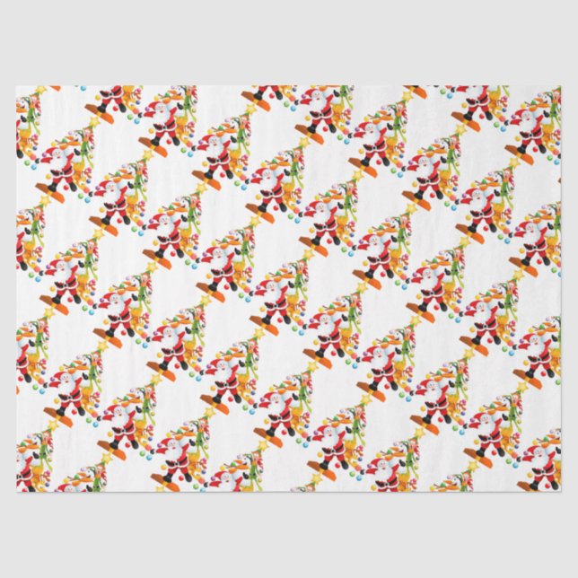 Santa, Rudolph, Snowman und Elf Seidenpapier (Vorderseite)