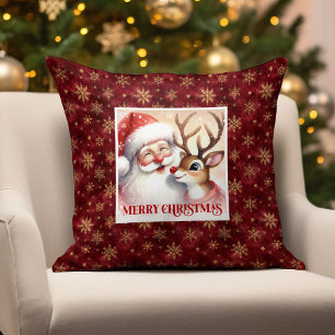 Santa Rudolph Weihnachtskissen Süß Festlich Leucht Kissen