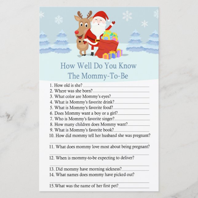 Santa, Rudolph, wie gut Sie wissen, Babydusche (Vorderseite)
