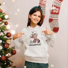 Santa Running Xmas Humor Holiday Funny Christmas Hoodie