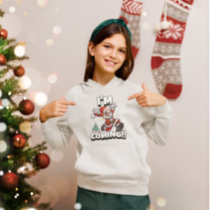 Santa Running Xmas Humor Holiday Funny Christmas Hoodie