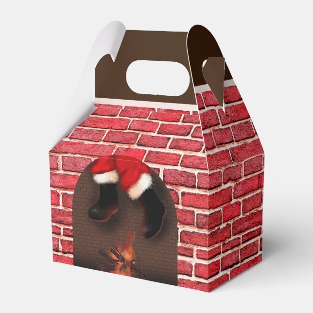 Santa runter den Schornsteinfreißer Geschenkschachtel (Vorderseite)