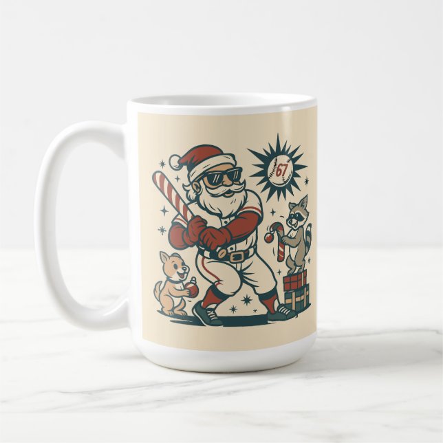Santa’s 67 Weihnachts-Baseball-Meme Kaffeetasse (Links)