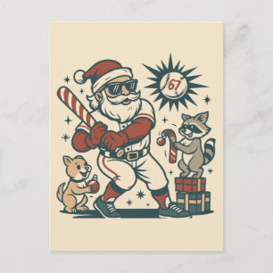 Santa’s 67 Weihnachts-Baseball-Meme Postkarte