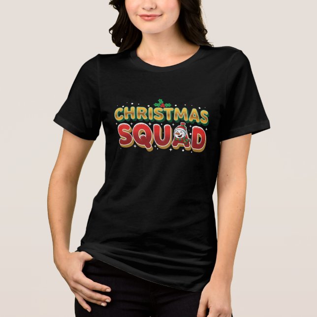 Santa’s Christmas Squad | Cute Holiday Matching De Tri-Blend Shirt (Vorderseite)